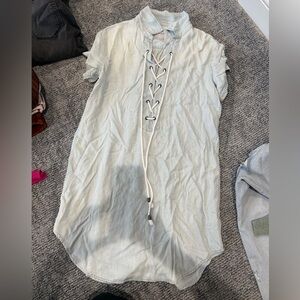 Rails Denim Lace Up Dress